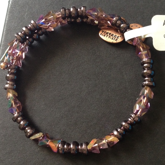 Alex And Ani Glimmer Wrap Metallic Burgundy NWT - Picture 2 of 6